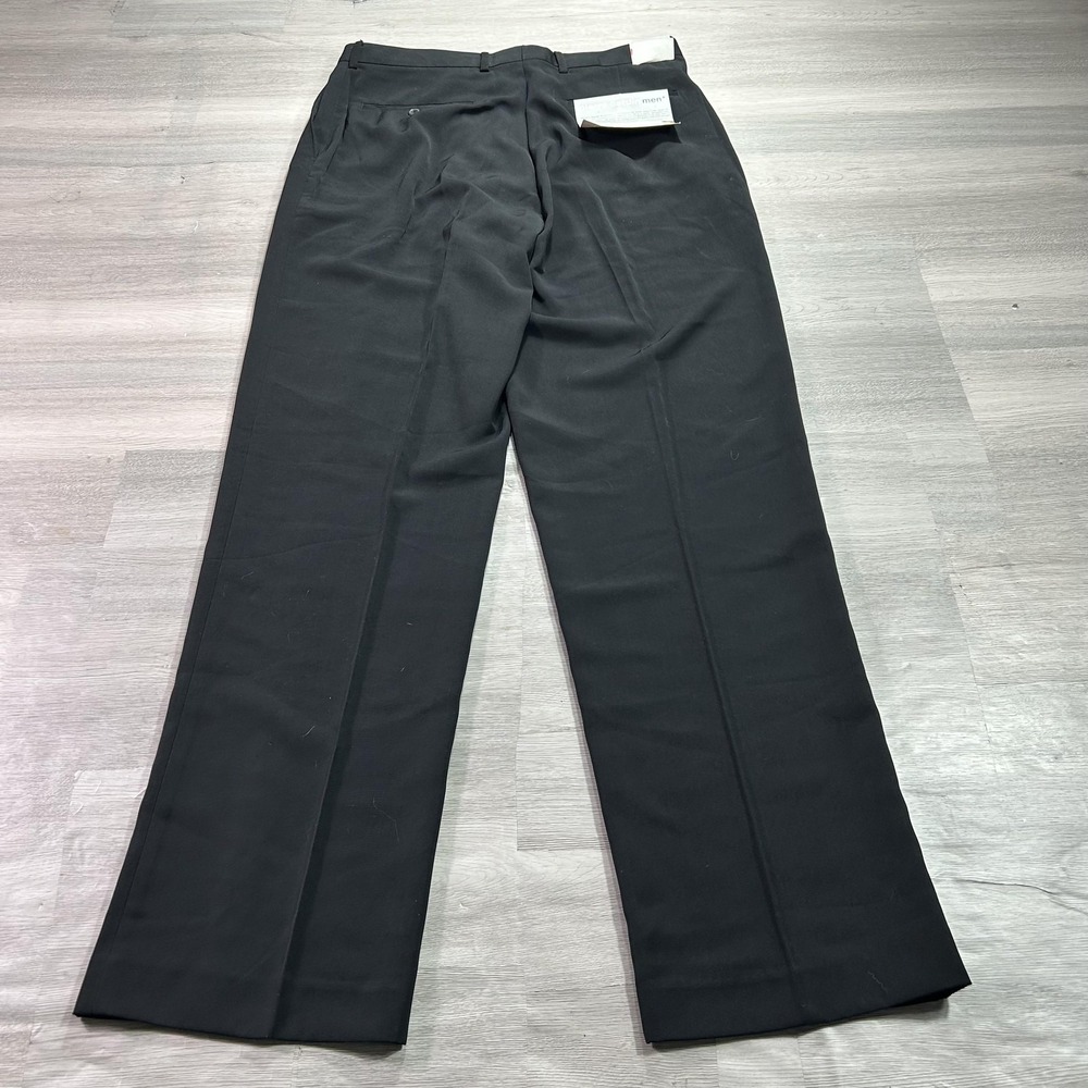NEW Pierre Cardin Pants Mens 34x34 Black Pleated Classic Fit Dress Slacks